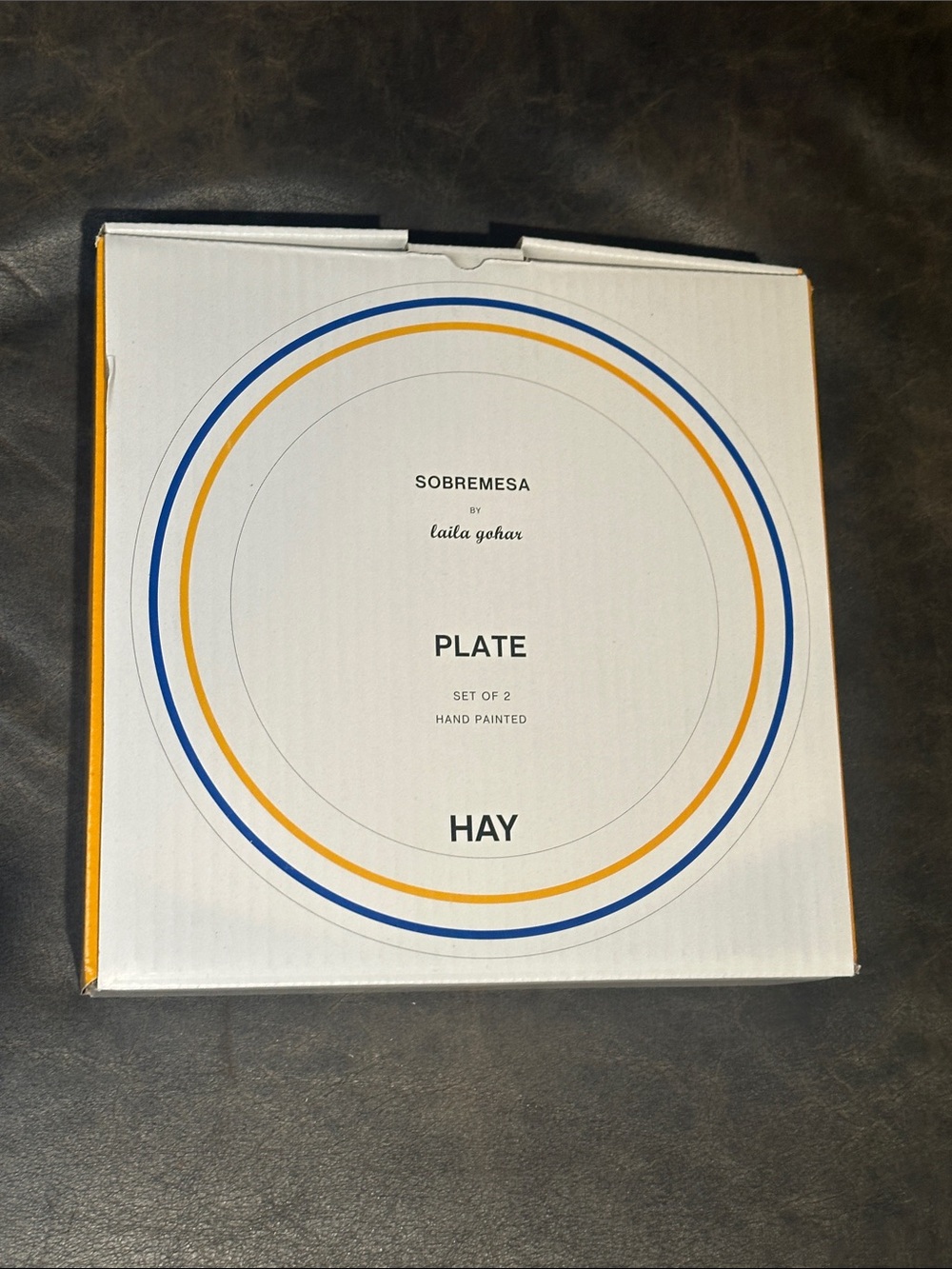 HAY Sobremesa Plate Set in Blue and Yellow
